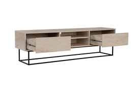 Hanah Home Escape 180 Soporte de TV Negro y Travertino